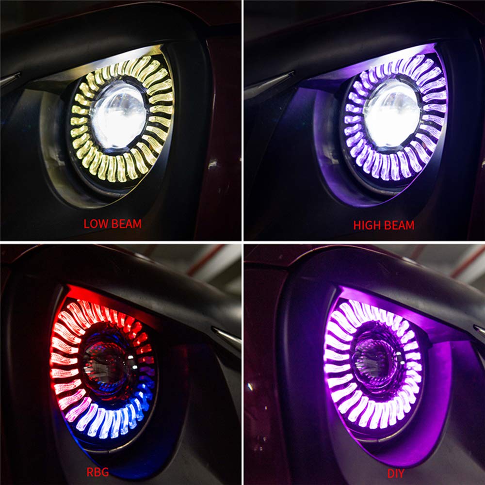 Amazon.co.jp: RGB 7インチLEDデュアルビームヘッドライト自動車照明用